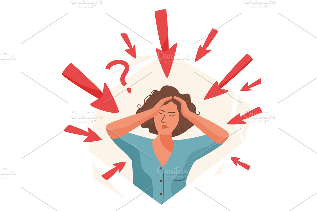 Overwhelmed by misinformation vector, a Person Illustration by Zaie