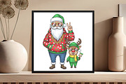Christmas Santa Reindeer Png, Clipar, an Illustration by Black Bird Studio (Thumbnail 4 of 4)
