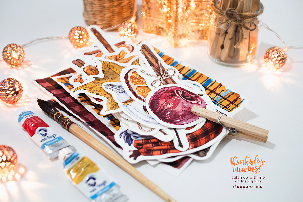 Autumn Coziness - Watercolour Set, a Food Illustration by Aquarellina (Photo 9 of 9)