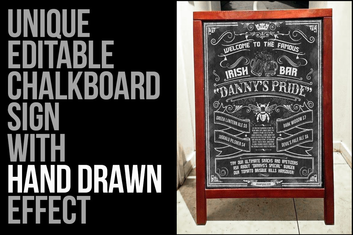 Sketched Chalkboard Menu Design Kit, a Flyer Template by the little wonder shop (Photo 1 of 7)