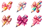 Colorful Coquette Pencil School Clip, an Illustration by DreamArtGraphic (Thumbnail 4 of 5)