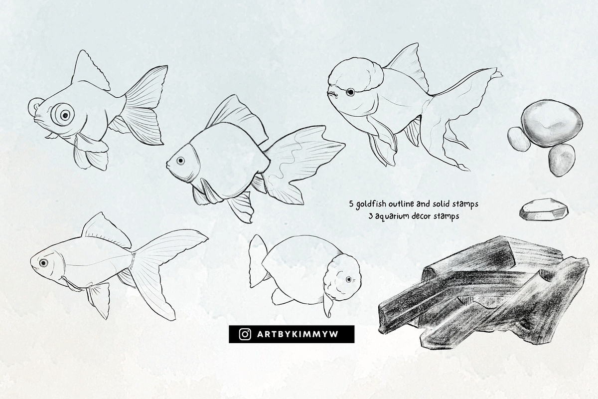 Procreate Mini Aquarium Brush Pack, a Brush Add-On by Artbykimmyw (Photo 9 of 13)