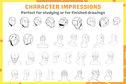 Procreate Portrait Stamps, a Brush Add-On by nikiartcorner (Thumbnail 4 of 10)