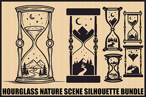 Hourglass Nature Scene Bundle, an Illustration by hafijul