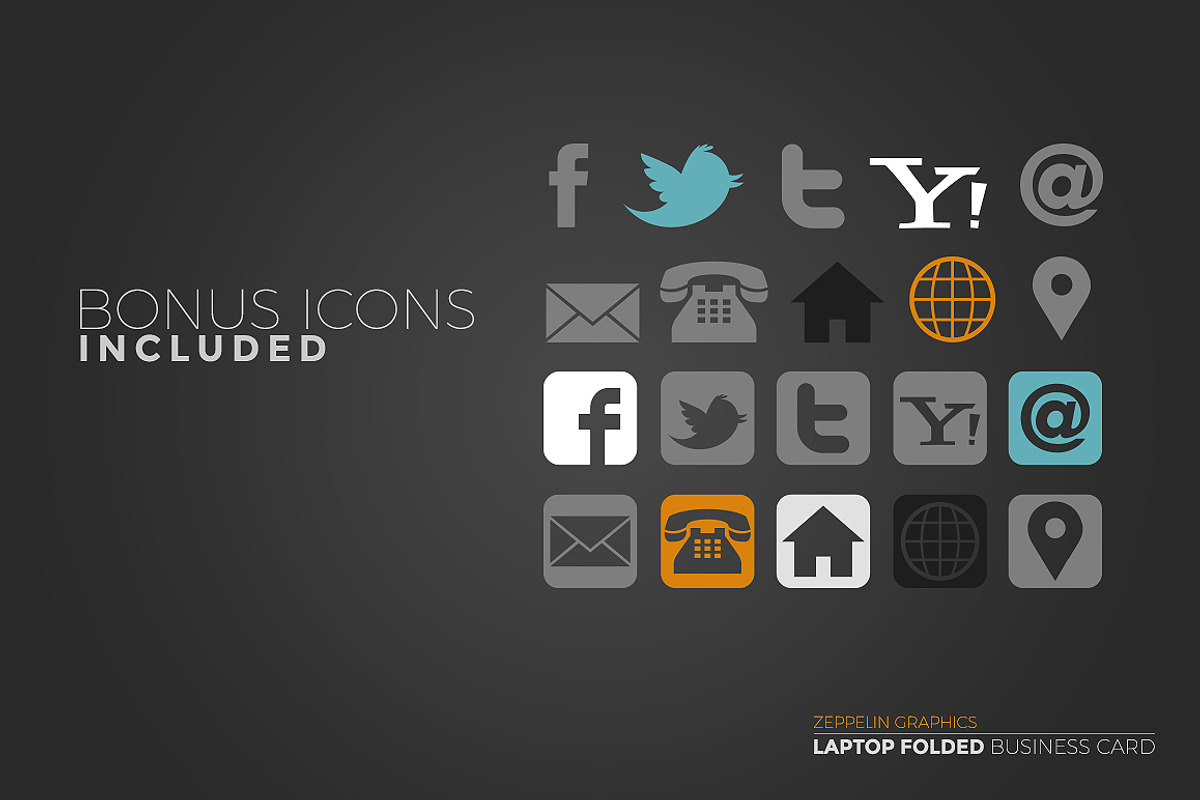 Laptop Business Card Black Edition, a Business Card Template by Graphicdome (Photo 8 of 8)