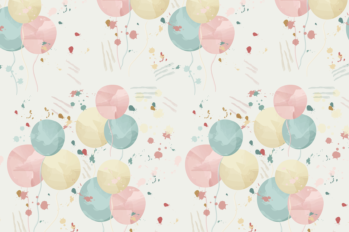 Watercolor Balloons and Confetti Sea, a Texture Illustration by JYa_Design (Photo 1 of 3)