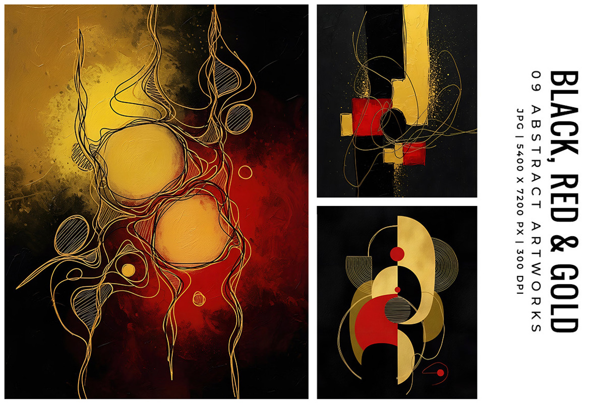 Black, Red and Gold, a Decorative Illustration by Digital Art Creations (Photo 3 of 7)