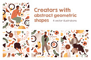 People with abstract shapes cards, a Person Illustration by Good Studio (Thumbnail 1 of 4)