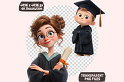 Graduation Clipart PNG Bundle, a Graphic by M9 Design (Thumbnail 5 of 6)