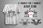 Set of prints for T-Shirts Rock Star, a Background Graphic by Hadanello88 (Thumbnail 1 of 3)