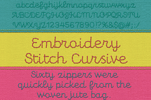 Embroidery Stitch Cursive Font, a Script Font by JoZOO