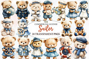 Cute Sailor Teddy Bear Clipart, an Illustration by Designworld (Thumbnail 1 of 6)