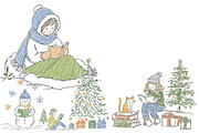Doodle Christmas Reading Clipart, an Illustration by Designworld (Thumbnail 4 of 4)