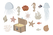 Mermaids and under the Sea clipart, an Object Graphic by KupalinaArt (Thumbnail 3 of 10)
