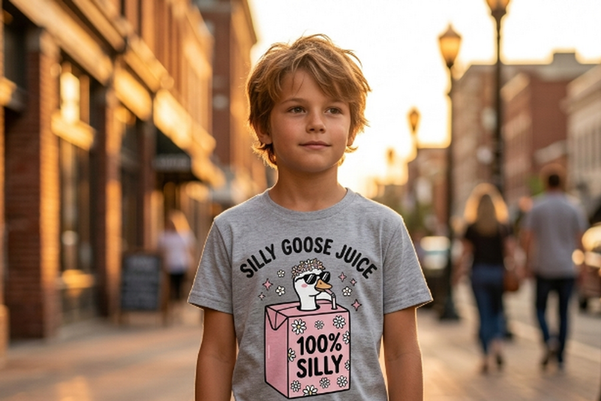 Silly Goose Juice Box PNG Asset, a Shirt Mockup by Vector Stall (Photo 1 of 15)