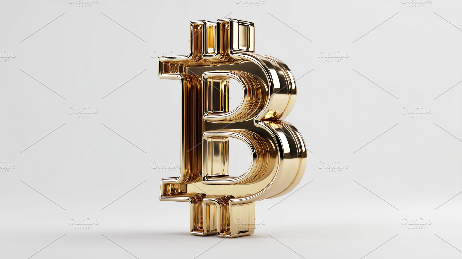 Golden Bitcoin symbol isolated on, a Business Photo by MistyDay