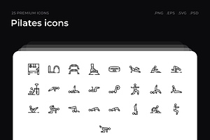 Pilates icons, an Outline Icon by Wencory