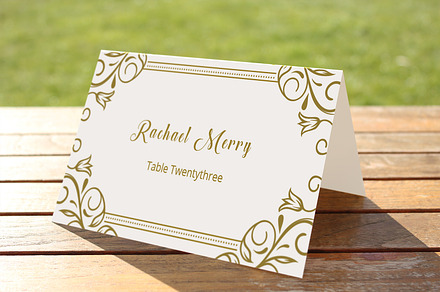Wedding Place Card Template, a Card Template by retrographix
