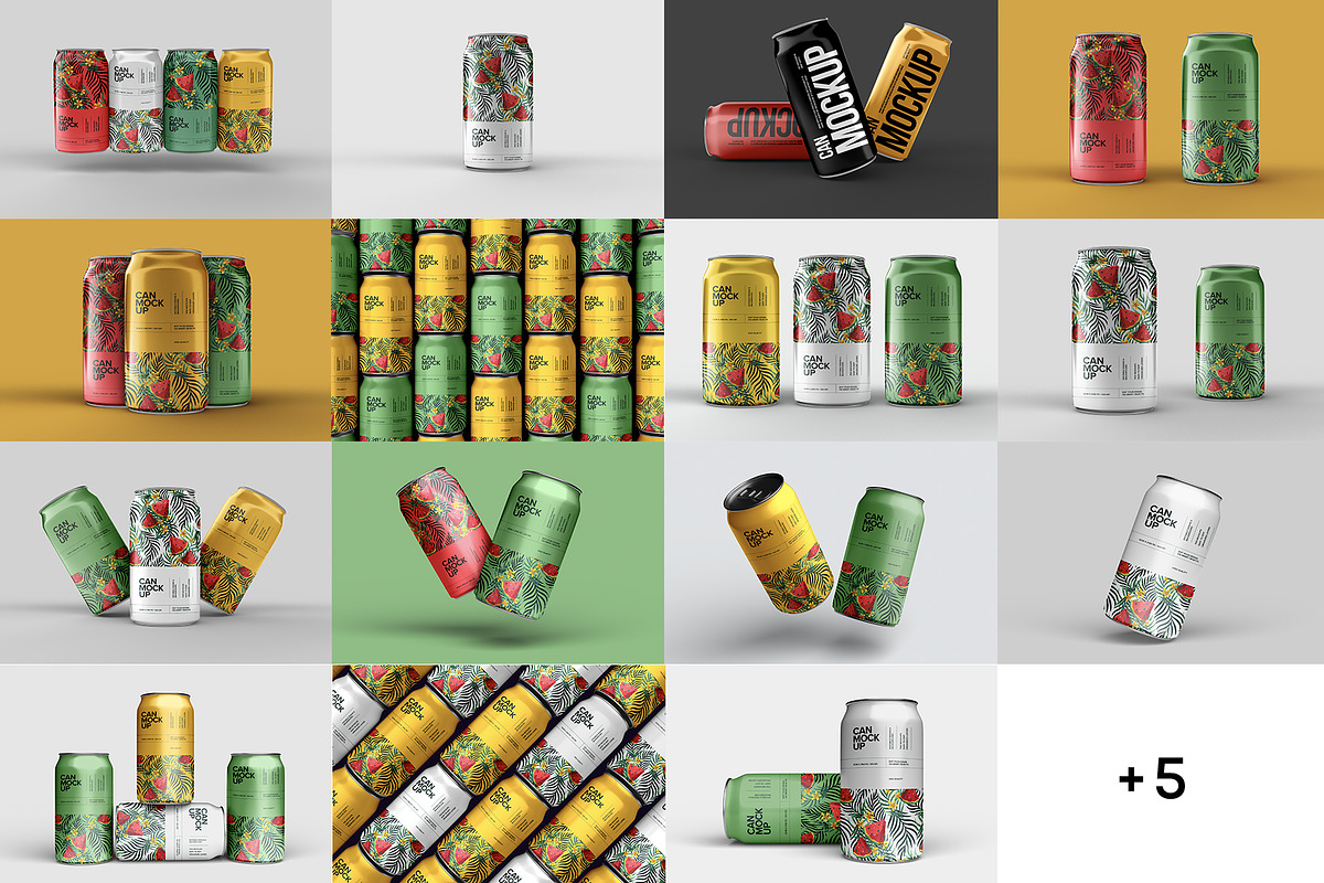 Soda Can Mockup Set, a Cups & Container Mockup by dpi (Photo 2 of 20)