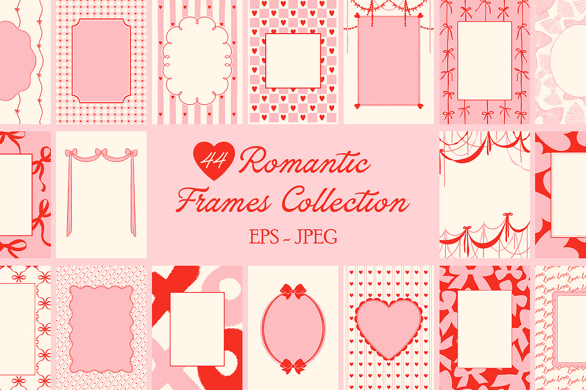 Romantic Frames Pack, an Object Graphic by ElenKoss (Photo 1 of 5)