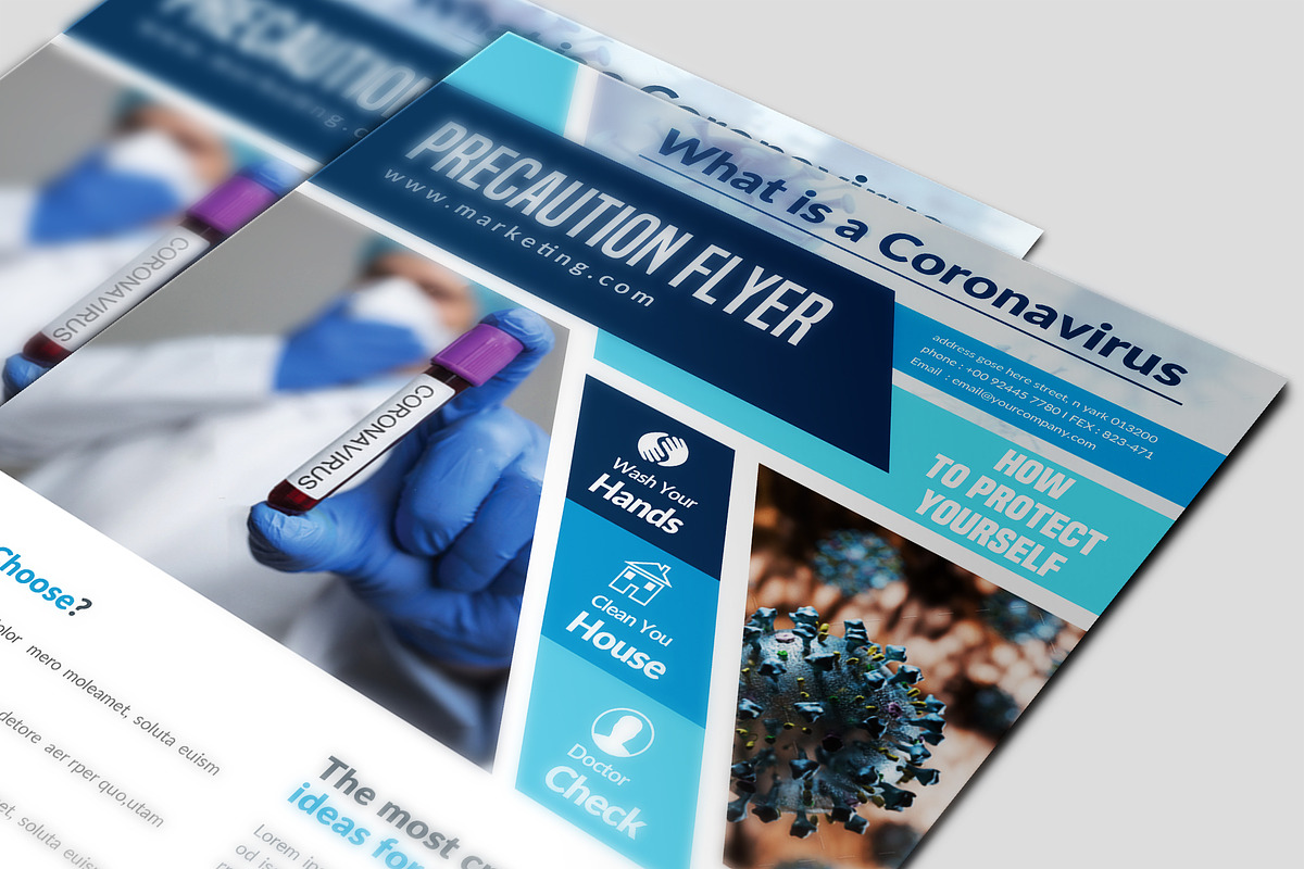 Precaution Flyer Template, a Flyer Template by AfzaalGraphics