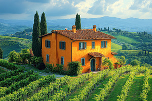 Charming Italian villa surrounded by, a Photo by Tanuart