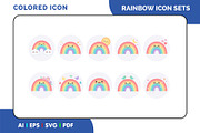 Rainbow Colored Icon Set, a Duotone Icon by Fontmine Studio (Thumbnail 1 of 3)
