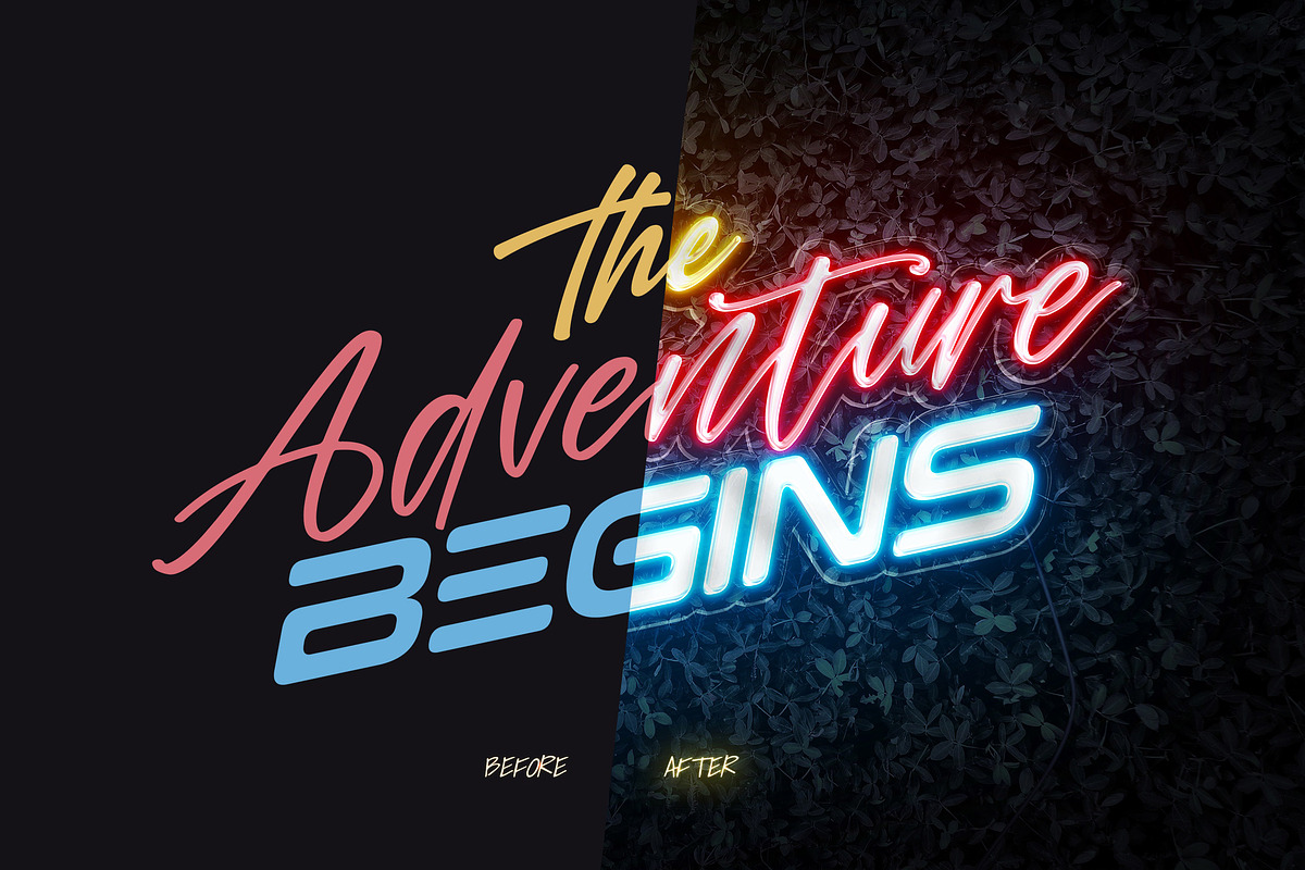 Botanical Neon Garden Text Effect, a Layer Style Add-On by Andrew Skoch Design (Photo 2 of 7)