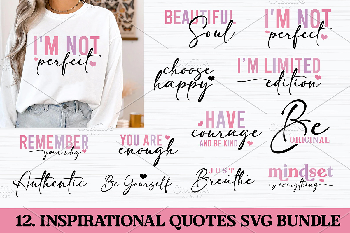 Boho Inspirational Quotes SVG Bundle, a Graphic by Designer302 (Photo 1 of 13)