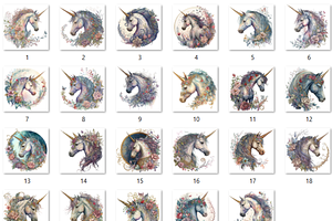 Watercolor Royal Unicorn Clipart