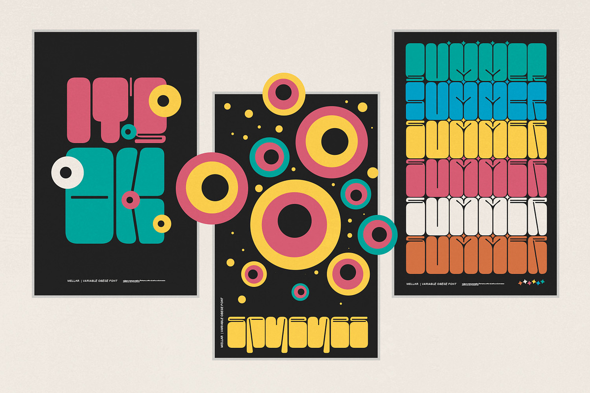 Mellar - Variable Obese Font, a Sans Serif Font by creativemedialab (Photo 6 of 13)