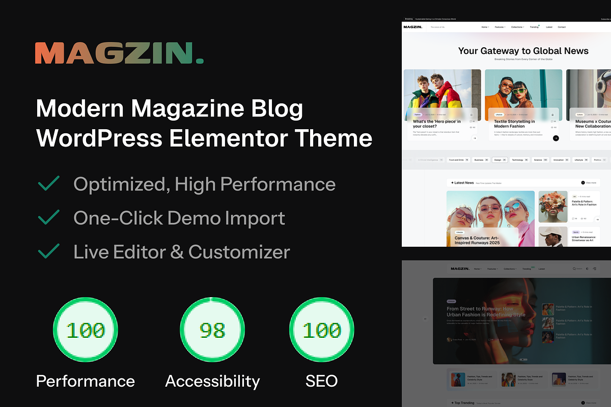 Magzin – Blog WordPress Theme, a WordPress Template by AliThemes (Photo 1 of 2)