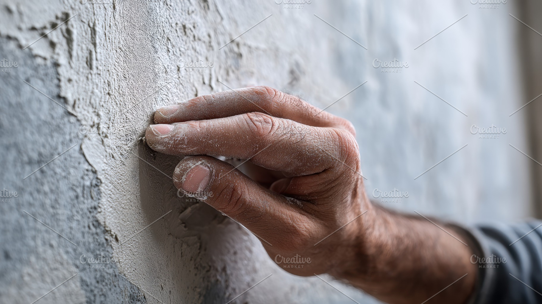 Hand applying plaster on a wall, a Photo by Beautiful things