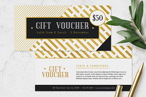 Gold - Gift Voucher, a Card Template by Creativestoree