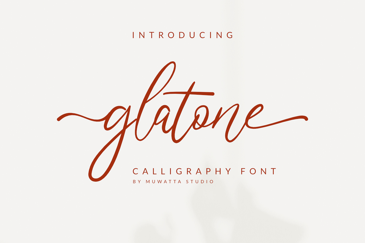 Glatone Script, a Script Font by Muwatta Studio (Photo 1 of 11)