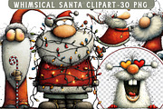 Whimsical Santa Clipart, an Illustration by Libby Wishes (Thumbnail 1 of 9)