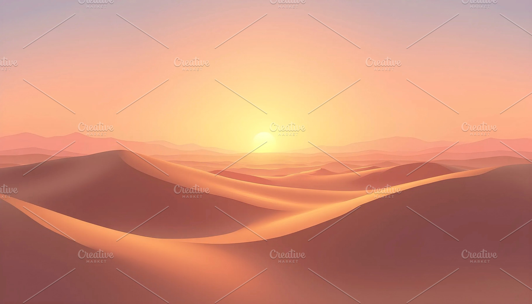 Serene Sunset Over Rolling Desert Du, a Photo by LOGOCREATIVE