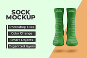 Green socks mockup floating isolated, a Bottom Mockup by Viswal Studio (Thumbnail 1 of 2)