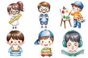 Cute Little Student Clipart, an Illustration by Daily.Designs (Thumbnail 4 of 5)