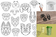 Dog Head Silhouettes Bundle, an Object Graphic by pet design shop (Thumbnail 4 of 12)