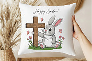 Easter Bunny with Cross Clipart Set, a Graphic by T-shirt Pond (Thumbnail 2 of 10)