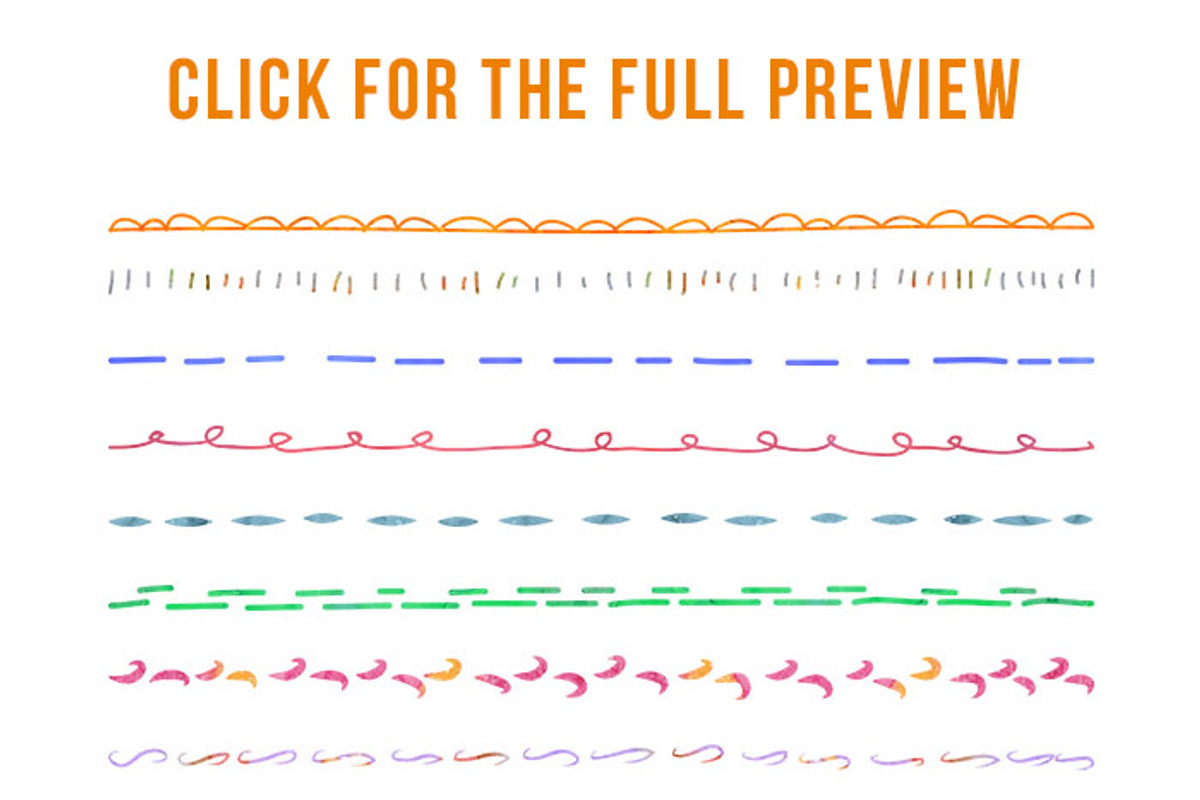 18 Watercolor Doodle Lines Set 1, an Illustration by The Digital Download Shop (Photo 3 of 3)