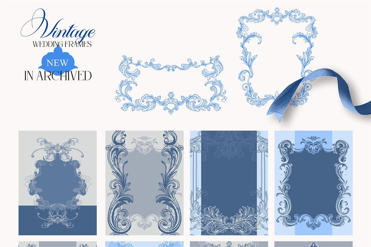 Vintage Wedding Frames, a Decorative Illustration by Collection by VY (Photo 2 of 11)
