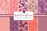 Bohemian Bloom Patterns PinkPurple, a Pattern Graphic by RachelStudio (Thumbnail 1 of 10)