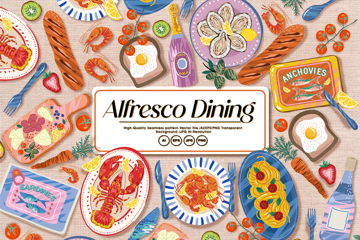 Alfresco Dining  Collection, a Pattern Graphic by MSNTY STUDIOX (Photo 1 of 34)