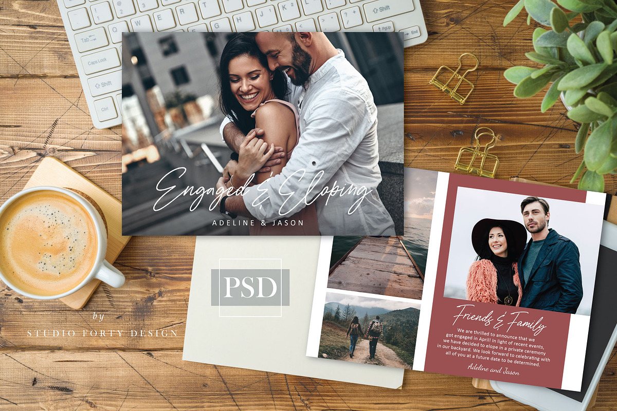 Engaged + Elope Announce E105, an Invitation Template by Studio Forty Design (Photo 3 of 6)