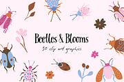 Beetles and Blooms Clip Art, an Object Graphic by denofdreamers (Thumbnail 1 of 3)