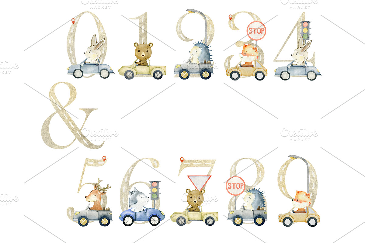 Alphabet with animals in the cars., an Animal Illustration by TaPilipa (Photo 4 of 4)