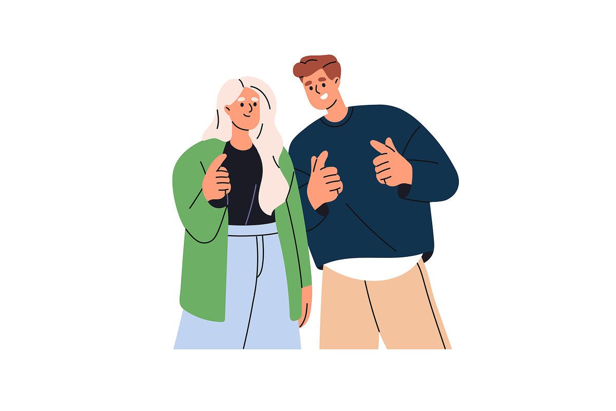 Happy people point at you set, a Person Illustration by PaperTrident (Photo 6 of 12)