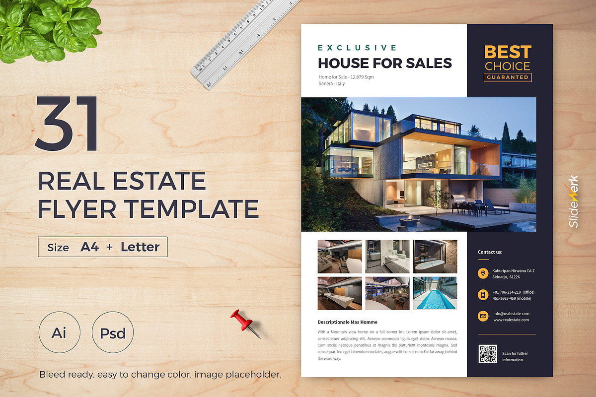 Real Estate Flyer 31, a Flyer Template by Slidewerk